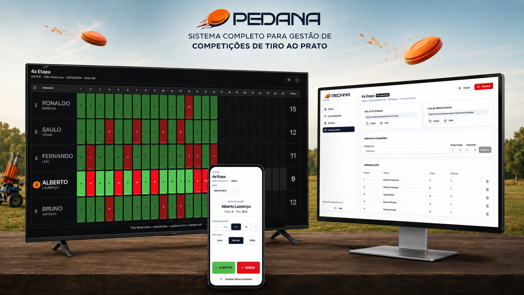 Pedana Digital em TV, monitor e celular